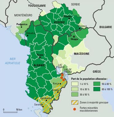 Lugares con población albanesa.