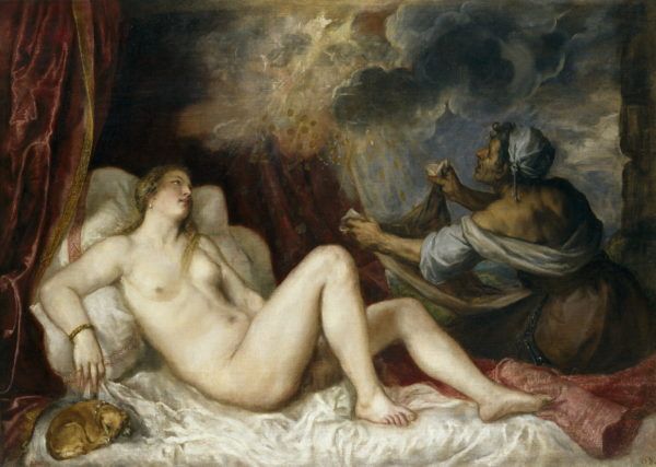 Dánae recibiendo la lluvia de oro, de Tiziano. Museo del Prado. Foto: Wikipedia