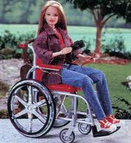 barbie becky en silla de ruedas