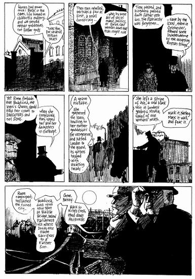 Fragmento de "From Hell" donde se reproduce la conversación entre Gull y Netley sobre el antiguo matriarcado ya olvidado.